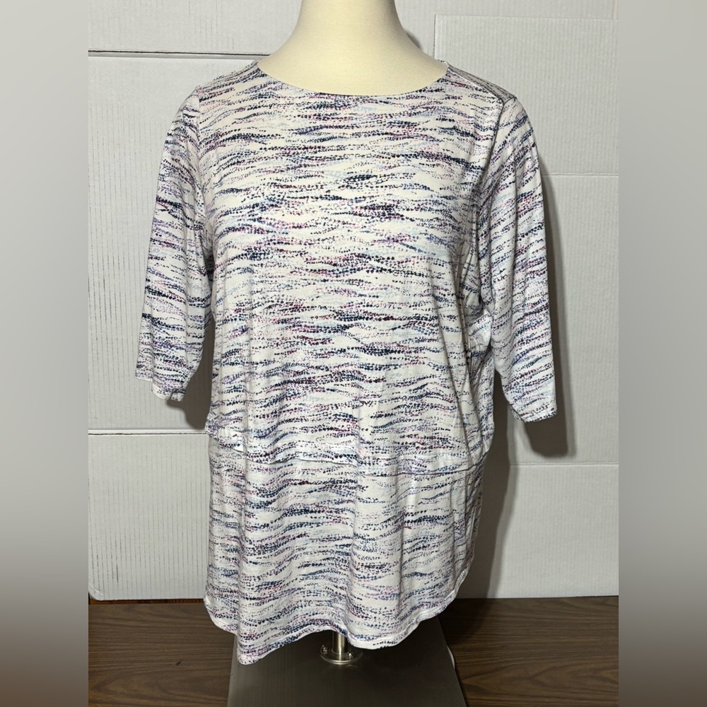 Pure Jill Women's 3X MulticolorTop Hem is 30”L right side 26” L left 23” p2p